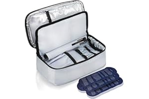 ALLCAMP OUTDOOR GEAR ALLCAMP Insulin Cooler Travel Case with 4 Ice Pack and Insulation Liner for Diabetic Organize Medication (9X 4.72x 3.14 inches)