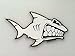 Shark Right Facing Surfing Sticker Decal