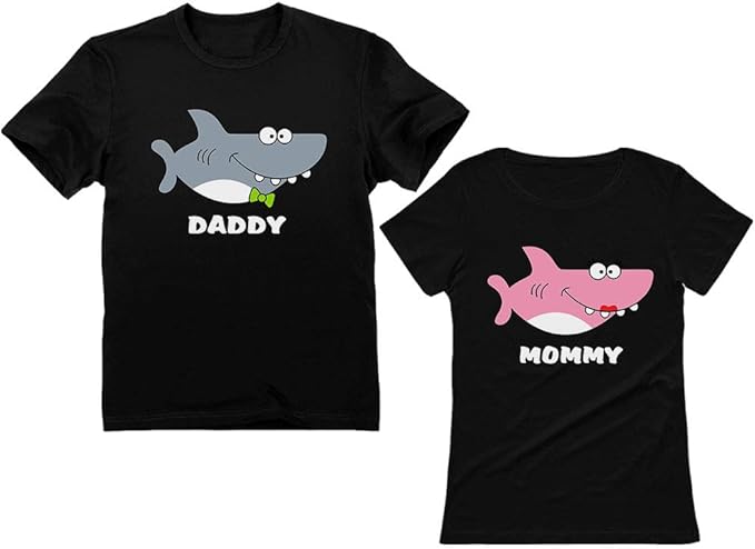 mommy and daddy shark shirts