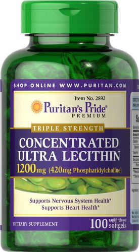 Puritan's Pride Concentrated Ultra Lecithin 1200 mg-100 Rapid Release Softgels Puritan's Pride Concentrated Ultra Lecithin 1200 mg-100 Rapid Release Softgels
