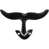 DECHOUS Whale Tail Cast Iron Wall Hook Decorative Vintage Coat Hooks Mermaid Tail Decorative Wall Mounted Hanger for Hanging Coats, Purses, Towels, Hats, Beach Themed Decor