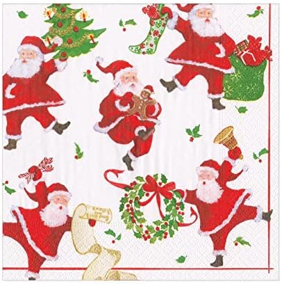 Caspari Holiday Holly Chintz Gold Lunch Napkins - La Petite Maison Blanche - Sequim