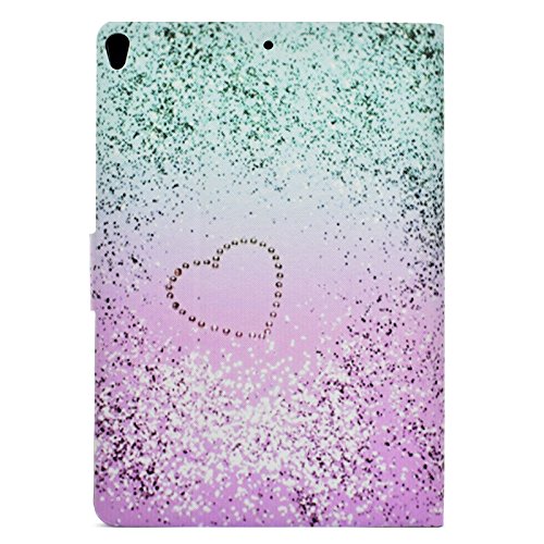 Pro 10.5 Inch Case - LittleMax(TM) [Cards Holder] Ultra Slim Lightweight Thin PU Leather Stand Flip Case Cover with Auto Sleep/Wake for Apple iPad Pro 10.5-#1 Rainbow Heart - Thumbnail 2