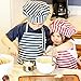 Dapper&Doll Kids Apron and Chef Hat - Gift Set for Boys Girls Ages 4-10 - Red Stripe
