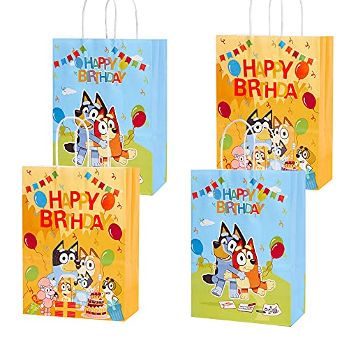 16 Pack Party Gift Bags for Bluey Party Favor Bags, Candy Bags Goodie