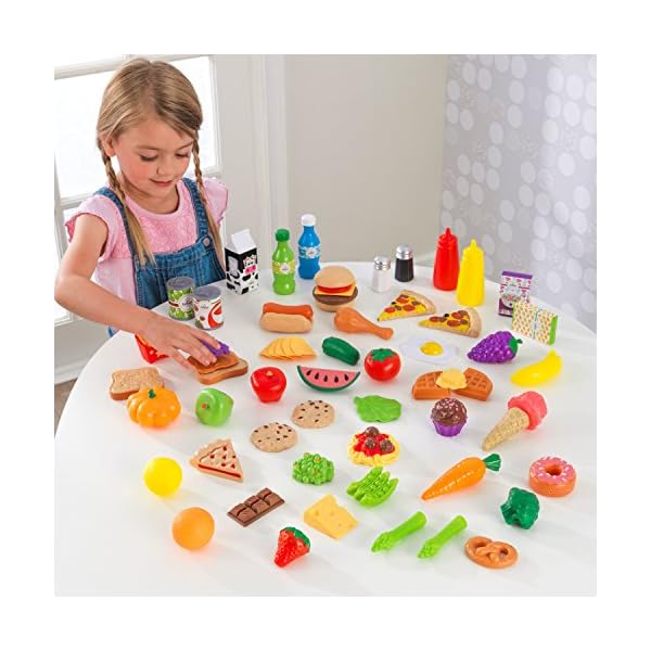 KidKraft 65-teiliges Spielzeug-Lebensmittel Spielset für Kinderküche, Spielküche Zubehör, Spielzeug für Kinder ab 3 Jahre, 63510 – Bild 5