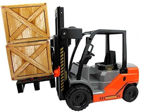 Lanshowed Toy Forklift with 1 Pallet and 2 Paper Box Friction Powered Vehicle Games for Kids