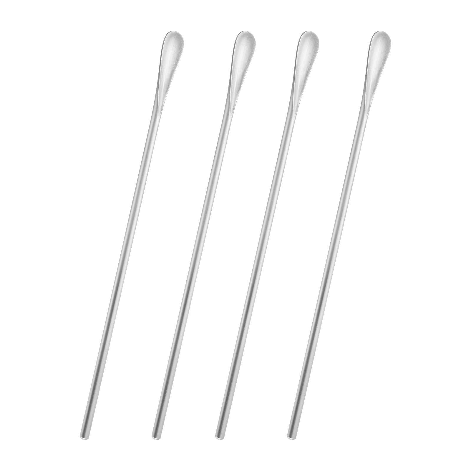luvtree Set of 4 Stainless Steel 304 Reusable Mixing Spoons - 21.8 cm, Ideal for Stirring Coffee, Cocktails, Milk, Ice Cream, Juice, and Other Beverages - Perfect for Kitchen, Bar, and Party Use
