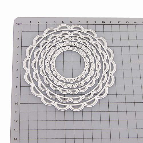 Metal Cutting Dies Round Embossing Stencil in Die-Cut Machine for Scrapbooking, Card Making, Invitation Card, Birthday Card, DIY Craft (Lace Round)