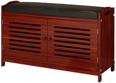 Holz Schuhablage Bank 2-Tier-Regal mit Sitz Flur Schuhe Rack
