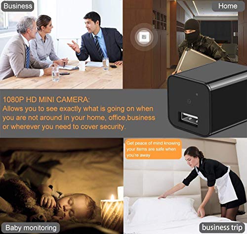 Hidden Spy Camera 1080P HD USB Wall Charger for Home Security Surveillance Baby Pet Monitor Video Recorder Mini Nanny Cam by Funcilit - Thumbnail 6