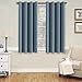 H.VERSAILTEX Soft and Smooth Blackout Window Curtain Panel,8 Grommets Drapes (Set of 2 Panels,52 by 63 - Inch,Stone Blue)