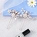 Catery Flower Bride Wedding Hair Pins Crystal Pearl Hair Set Jewelry Headpieces Bridal Decorative Hair Accessories for Women Pack of 2 (Rose Gold)