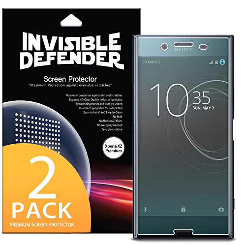 Sony Xperia XZ Premium Screen Protector, Invisible Defender [Full Coverage][2-Pack] Edge to Edge Side Coverage [Case Compatible] Scratch Resistant Super Thin HD Clearness Film