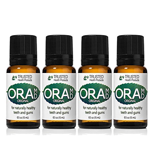 OraMD Original Toothpaste and Mouthwash Alternative for Teeth and Gum, Gingivitis Treatment, Gum Disease Cure, Receding Gums and Bad Breath Mouthwash - (15mL) Four Bottles (Best Mouthwash For Abscess Tooth)