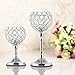 VINCIGANT Silver Crystal Pillar Candle Holders Set of 2 for Votive Tealight Candles/Modern Home Decor Gift for Anniversary Celebration/Table Centerpieces,8 and 10 Inches Tall