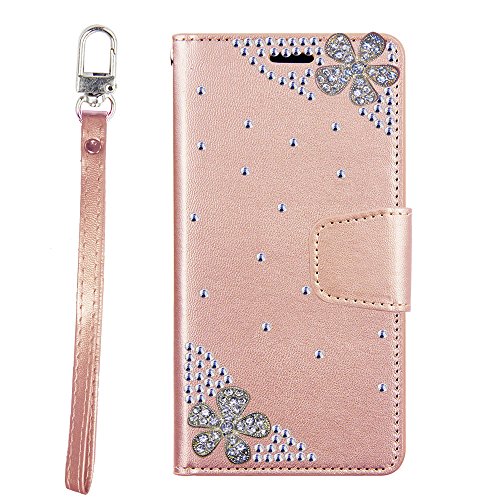 LG Stylus 4, Stylo 4 [El Lumiere Treasure Wallet Case] Multi-Card Slot Wallet Case [Drop Protection] Premium Leather [Kickstand Feature] (T-Flower Rosegold)