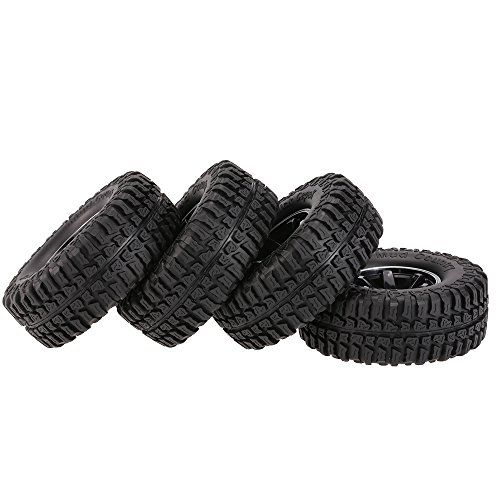 Goolsky 4Pcs AUSTAR AX-3020C 1.9 Inch 103mm 1/10 Scale Tires with Wheel Rim for 1/10 D90 SCX10 CC01 RC Rock Crawler