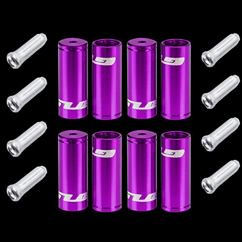 Forest Byke Company Jagwire Ferrule Housing Kit - 4mm 5mm and Cable Ends Included - Bicycle Brake and Shifter Ferrule Kit (9 Color Options) (Purple) - Thumbnail 2