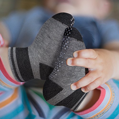 Cubaco Baby Socks, 12 Pairs Non Skid Anti Slip Cotton Grip Socks for Toddler Baby - Thumbnail 4