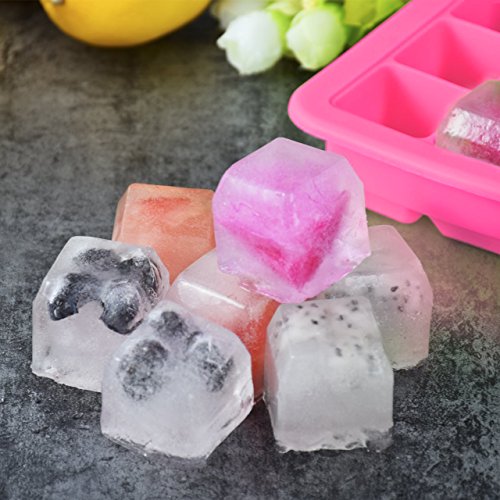 Newcomdigi Gefrierformen Gefrierbehälter Eiswürfelbereiter mit Deckel (Rosa) – Bild 7