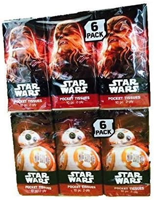 Star Wars Chewbacca and R2-D2 Pocket 2 Ply Facial Tissues-Total 12-Individual Packages