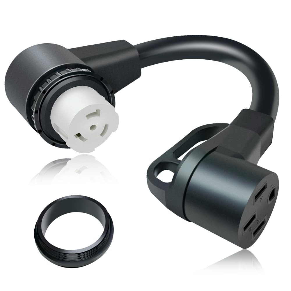 Photo 1 of ***MISSING RING*** NEMA 1.5ft Shore Power Twist Lock SS2-50R to 14-50R Generator Adapter Cord, AC Power Adapter Cord for Both EV&RV 50A Outlet