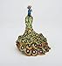 Round Male Peacock Figurine Box Swarovski Crystals Bird Jewelry, Trinket Keepsake or Pill Box Figurine
