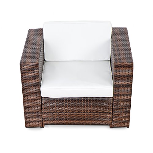 XINRO® 25tlg. Deluxe Lounge Garnitur Set Gruppe Polyrattan Sitzgruppe Gartenmöbel Loungemöbel + 2X Lounge Sessel… – Bild 6