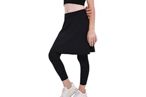 Xioker Girls Knee Length Skirts with Leggings,Girls Skirted Full Length Leggings with Pockets