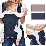 Baby Carrier Hip Seat 100% Cotton - Removable Hoodie - Ergonomic & Fully Adjustable - NEOtech Care ( TM ) - For Infant, Child, Toddler - Blue