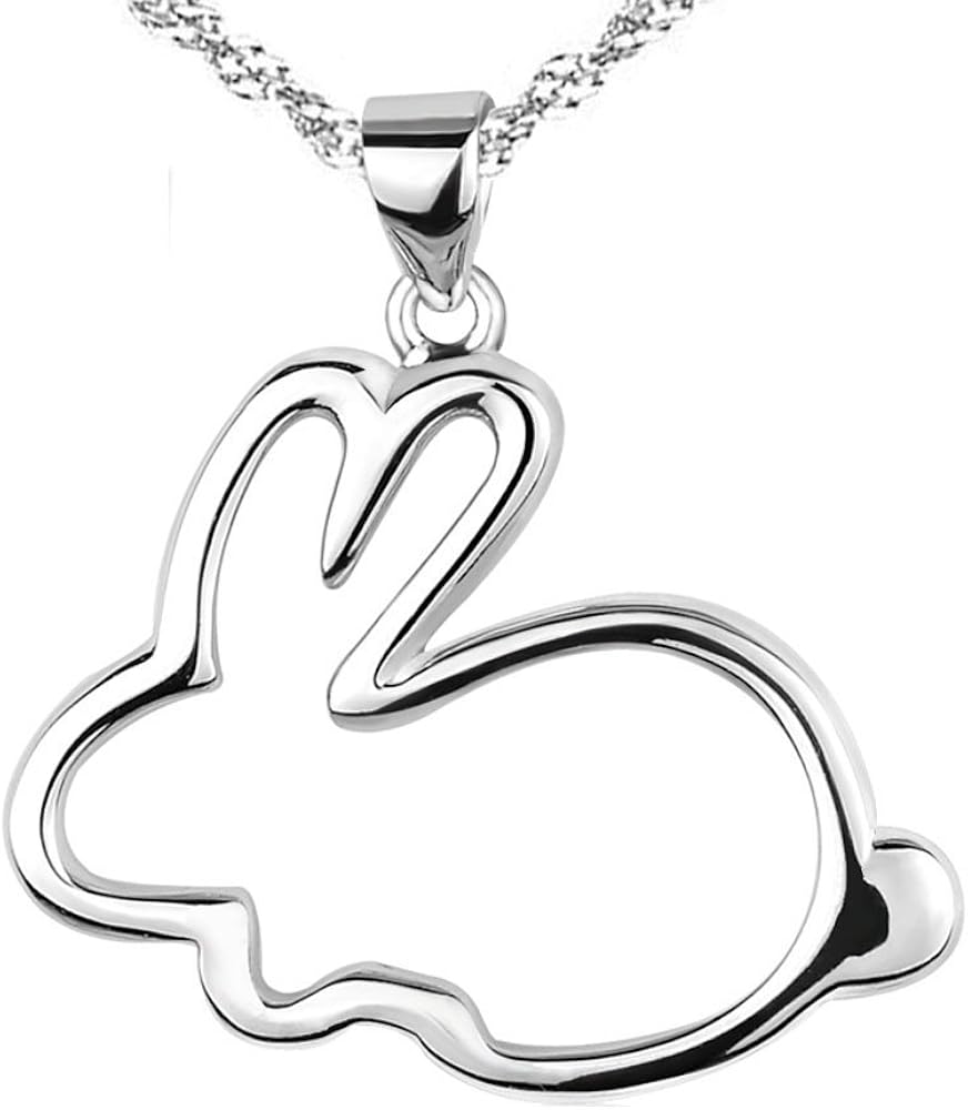 LONAGO 925 Sterling Silber Halskette – Süßer Tier-Anhänger (Fuchs, Ente, Kaninchen)