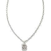 Kendra Scott Crystal Letter Short Pendant Necklace, Fashion Jewelry for Women