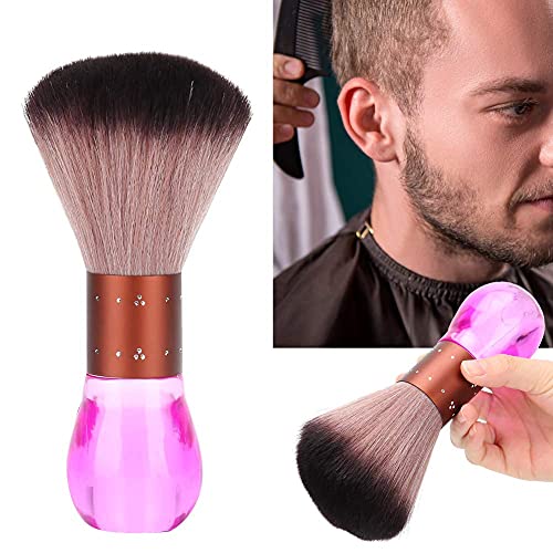 Hair Sweep, Portable Soft Barber Neck Face Duster Brush Hair Dust Cleaning Sweeping Brush(Pink)