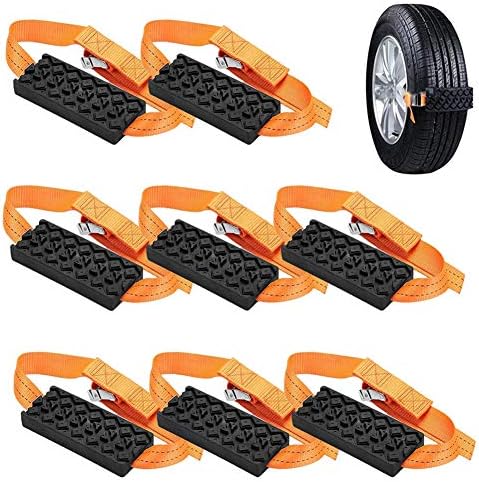 Car Tire Anti-Skid Block, Cable Snow Tire Chain Reusable Car Anti Slip Tire Traction Easy Installation/Removal for Car Truck SUV Emergency Winter Driving (8 PCS)