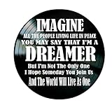 Imagine Song Lyric Art inspired by Beatles John Lennon Vinyl Record Album Wall Decor
