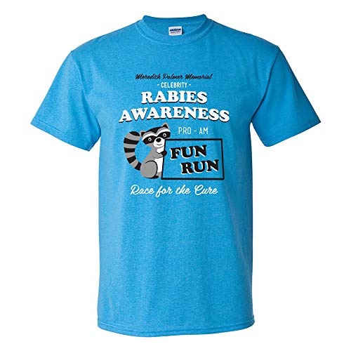 Rabies Awareness Fun Run - Funny TV Comedy Running T Shirt - Medium - Heather Sapphire