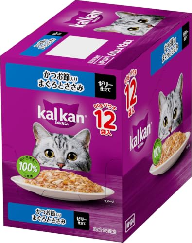 カルカン パウチ 成猫用 60g×12袋 かつお節入りまぐろとささみ 1歳から ウェットフード キャットフード 総合栄養食 水分補給 お試し