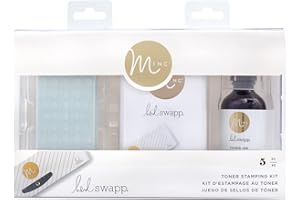 Heidi Swapp, Minc Stamping Kit, Package Includes 1 Toner Stamp Pad, 2 Toner Stamp Refills, 2ounces of Toner Ink and one .34 Ounce Measuring Cup, Non-Toxic for Arts and Crafts