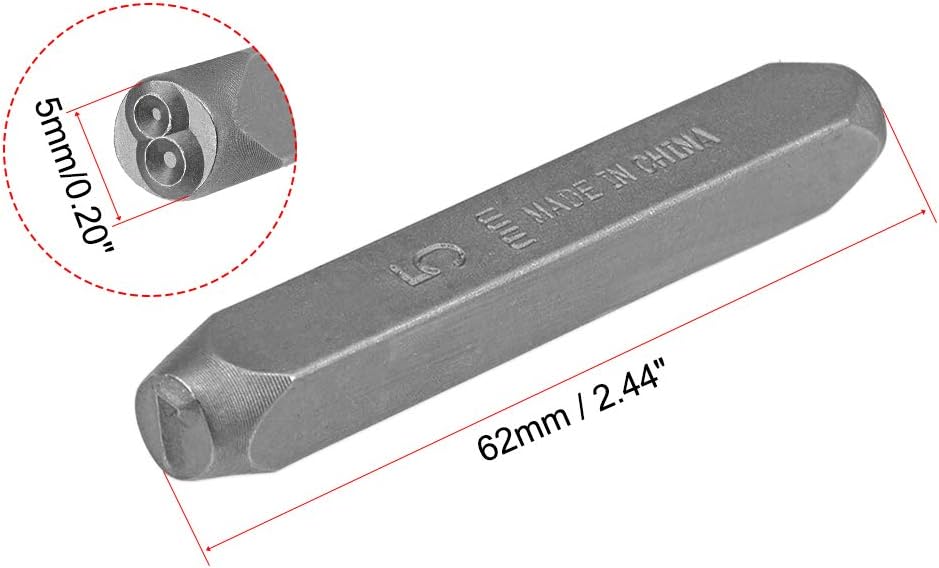 sourcing map Number Metal Stamp Set, 3/16" 5mm, Digital 0 to 9, Numbers Punch Set Wood Leather Steel Punch Tools Leather Craft Stamp - Image 3