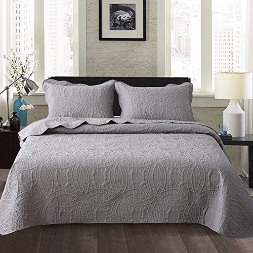 Travan Bedspread Quilt Set 3Piece Oversized Quilted Coverlet Set with