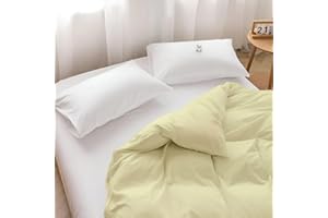 ARlinen 1 Piece Super King Duvet Cover 98x108 Inches, 100% Cotton, Breathable and Ultra Soft Ivory Solid Comforter Cover with Zipper Closure and 4 Corner Ties