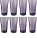 Circleware Plum Drinking Glasses, Huge Set of 8, 17 oz, Heavy Base Highball Tumbler Beverage Ice Tea Cups, Home & Kitchen Entertainment Glassware for Water, Juice, Milk, Beer
