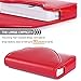 FYY Handmade Premium PU Leather Business Name Card Case Universal Card Holder with Magnetic Closure (Hold 30 pics of Cards) Red