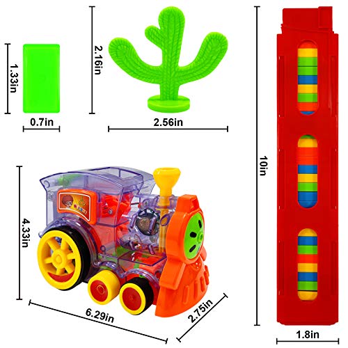 Domino Train,Domino Blocks Set, Dominoes Toy with Light and Sound Construction,Building and Stacking Toy Domino Set for 3-7 Year Old Children, Ideal for Boys Girls Birthday Chirstmas Gifts