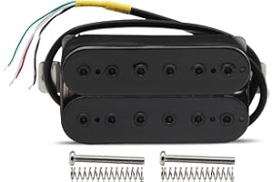 FLEOR Alnico 5 Bridge Pickup Double Coil Humbucker Pickups High Output 14-15K, Black