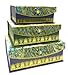 Punch Studio Brooch Flap Trinket Nesting Box Set of 3 - Royal Peacocks