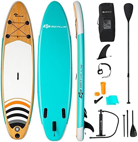 thumbnail image 2 of GYMAX 6FT Stand Up Paddle Board - Lightweight Surfboard With Removable Fins & Safety Leash 2 of 14