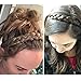 DIGUAN Synthetic Hair Braided Headband Classic Chunky Wide Plaited Braids Elastic Stretch Hairpiece Women Girl Beauty accessory, 55g aHairBeauty (Smoky Gray)