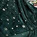 Exclusivo Mezcla Starry Flannel Fleece Large Throw Blanket, Golden Snowflakes& Stars( 50